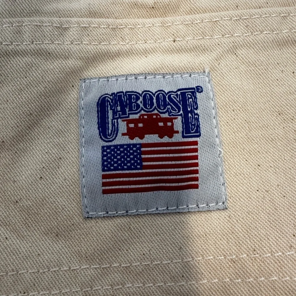 EUC Vintage 90s Caboose Sz: 40 Cream Canvas Carpenter Workwear Cargo Shorts.